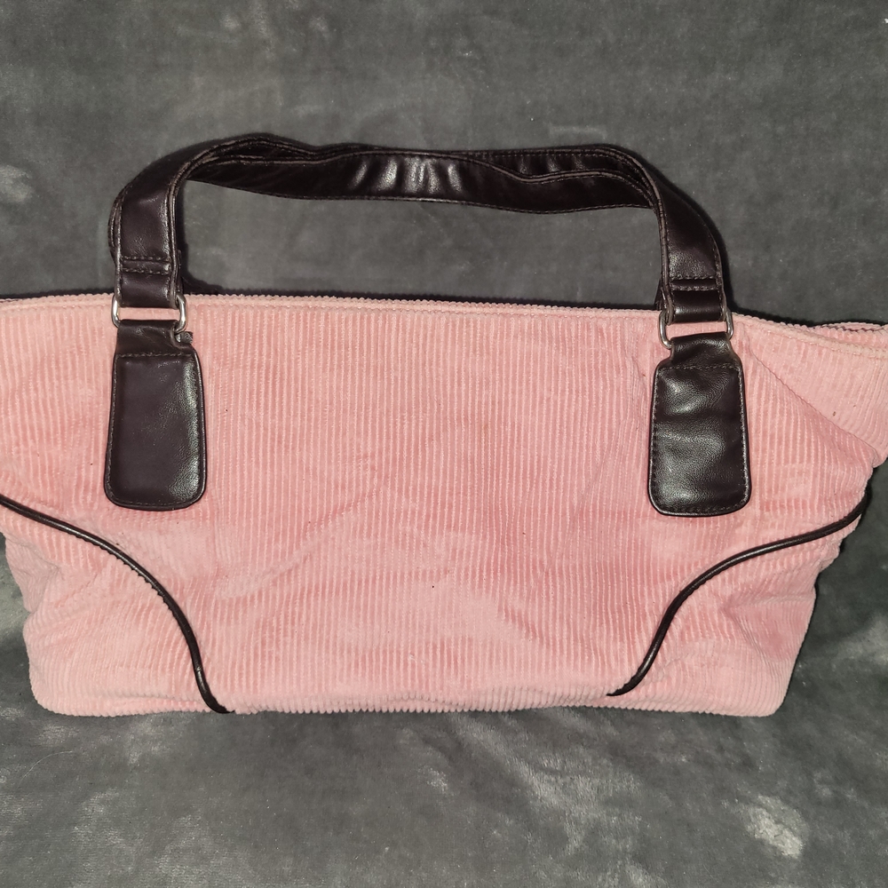 Estee Lauder Pink Corduroy Cosmetic Bag with Black Accents